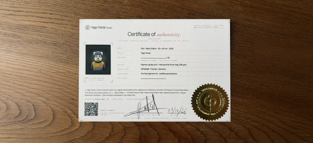 Detalle del certificado · firma a mano · sello en seco · número de tirada